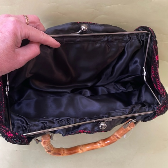 New vintage pink/black beaded purse - Picture 15 of 15